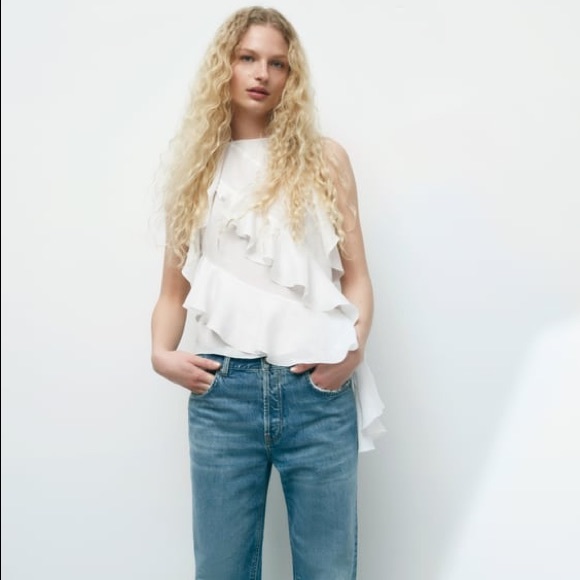 Zara Tops Zara Ruffled Top Limited Edition Poshmark